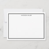 Simple Border Black Note Card Notitiekaartje (Voorkant)