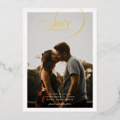 Simple Border Elegant Script Save The Date Folie Uitnodiging (Voorkant)
