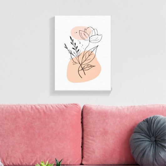 Simple Botanical Art Print – Faux Canvas Style (Insitu (Woonkamer))