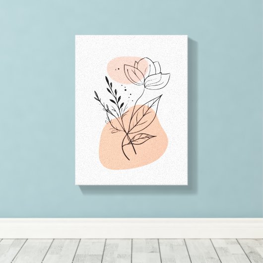 Simple Botanical Art Print – Faux Canvas Style (Insitu (Houten vloer))