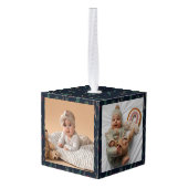 Simple Botanical Baby's Eerste Kerstfoto Decoratie (Achter hoekig)