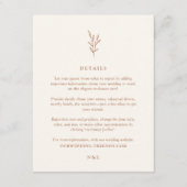 Simple Botanical Burnt Oranje Wedding Details Encl Informatiekaartje (Voorkant)
