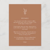 Simple Botanical Burnt Oranje Wedding Details Encl Informatiekaartje (Voorkant)