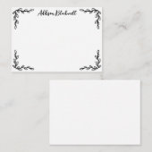 Simple Botanical Corners Sjabloon Name Note Card (Voorkant / Achterkant)