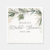 Simple Botanical Greenery Vrijgezellenfeest Napkin Servet (Voorkant)