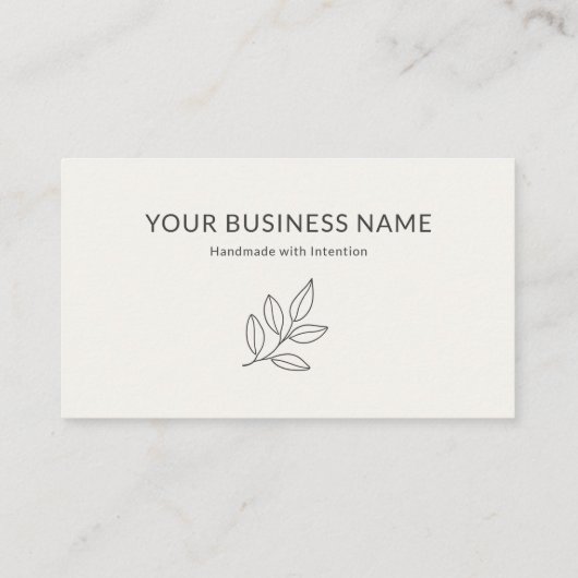  Simple Botanical Neutral Minimalist Small Visitekaartje (Achterkant)