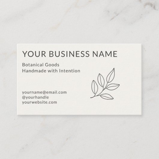  Simple Botanical Neutral Minimalist Small Visitekaartje (Voorkant)