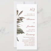 Simple Botanical Wedding Ceremony Program (Voorkant)