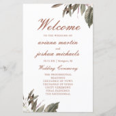 Simple Botanical Wedding Ceremony Program (Voorkant)