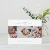 Simple Bow Boy Photo Collage Baby Aankondiging (Staand voorkant)