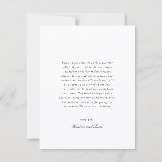 Simple Bow Classic Wedding Bedankkaart (Achterkant)