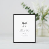 Simple Bow Classic Wedding Bedankkaart (Staand voorkant)