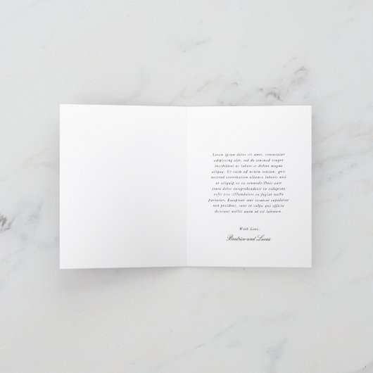 Simple Bow Classic Wedding Bedankkaart (Binnen)