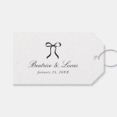 Simple Bow Classic Wedding Cadeaulabel (Voorkant (Horizontaal))
