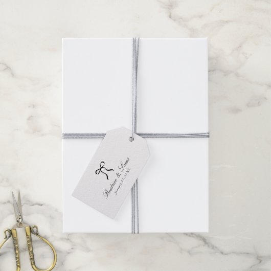 Simple Bow Classic Wedding Cadeaulabel (Met Touw)