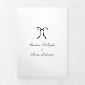 Simple Bow Classic Wedding Drieluik Uitnodiging (Cover)