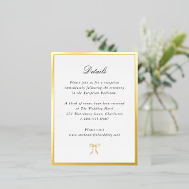 Simple Bow Classic Wedding Foil Enclosure Card Folie Uitnodiging Briefkaart