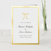 Simple Bow Classic Wedding Foil Program Folie Wenskaart (Voorkant)