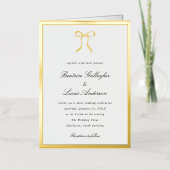 Simple Bow Classic Wedding Invitation Folie Wenskaart (Voorkant)