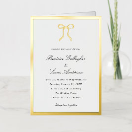 Simple Bow Classic Wedding Invitation Folie Wenskaart