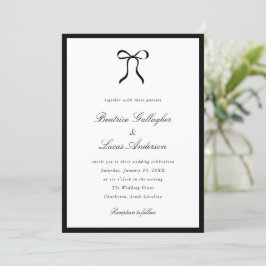 Simple Bow Classic Wedding Kaart