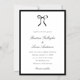 Simple Bow Classic Wedding Magnetische Uitnodiging