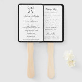 Simple Bow Classic Wedding Program Handwaaier (Voorkant en achterkant)