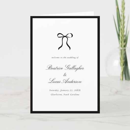 Simple Bow Classic Wedding Programma (Voorkant)