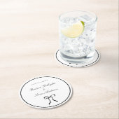 Simple Bow Classic Wedding Ronde Kartonnen Onderzetter (Insitu)