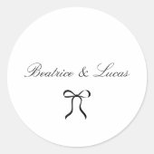 Simple Bow Classic Wedding Ronde Sticker (Voorkant)