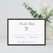Simple Bow Classic Wedding RSVP Kaartje (Staand voorkant)