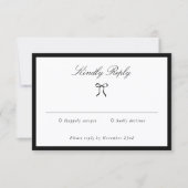 Simple Bow Classic Wedding RSVP Kaartje (Voorkant)