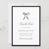 Simple Bow Classic Wedding Save The Date (Voorkant)