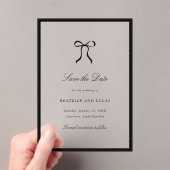 Simple Bow Classic Wedding Save the Date Acryl Uitnodigingen (Insitu (Draagbaar))