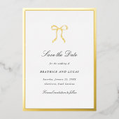 Simple Bow Classic Wedding Save the Date Folie Uitnodiging (Voorkant)
