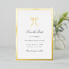 Simple Bow Classic Wedding Save the Date Folie Uitnodiging