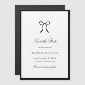 Simple Bow Classic Wedding Save the Date Magnetische Uitnodiging (Voorkant / Achterkant)