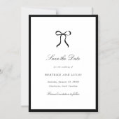 Simple Bow Classic Wedding Save the Date Magnetische Uitnodiging (Voorkant)