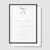 Simple Bow Classic Wedding Vellum Uitnodigingen (Offset)