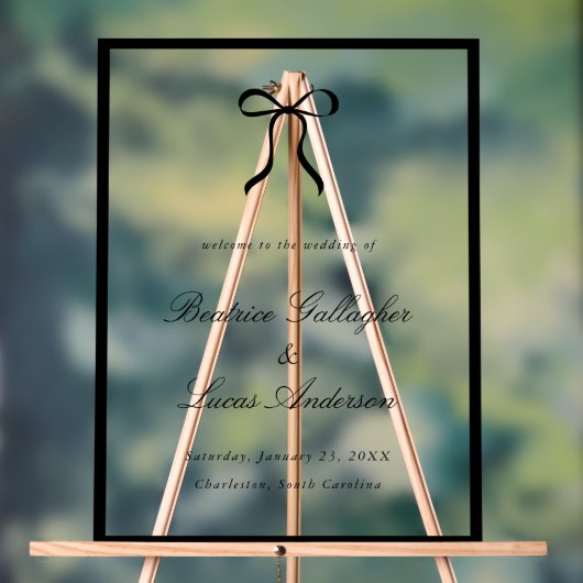 Simple Bow Classic Wedding Welcome Sign Acryl Bord (Neutraal)