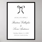 Simple Bow Classic Wedding Welcome Sign Poster (Voorkant)
