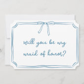Simple Bow Dusty Blue Maid of Honor Proposal Kaart (Voorkant)