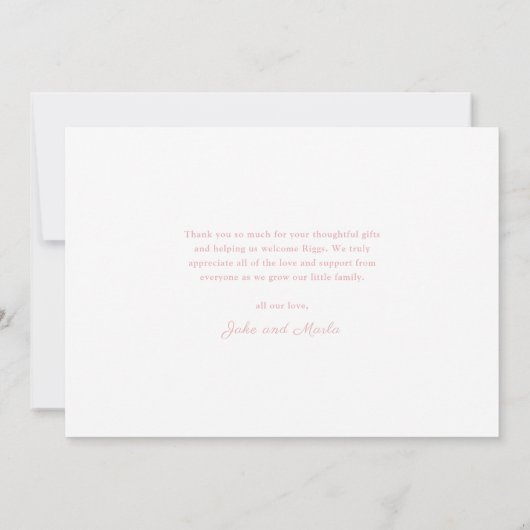 Simple Bow Girl Photo Collage Baby Bedankkaart (Achterkant)