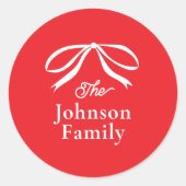 Simple Bow kerstvakantie Ronde Sticker (Voorkant)