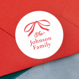 Simple Bow kerstvakantie Ronde Sticker