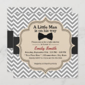 Simple Bow Stropdas Little Man Chevron Baby shower Kaart (Voorkant / Achterkant)