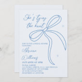 Simple Bow Vrijgezellenfeest Blue Kaart (Voorkant / Achterkant)