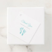 Simple Boy Baby shower Dank u Blue Footprints Bedankjes Labels (In situ)