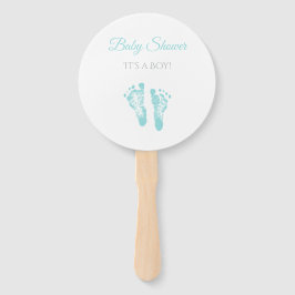 Simple Boy Baby shower kostbare blauwe voetafdrukk Handwaaier