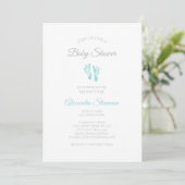 Simple Boy Baby shower Precious Blue Footprint Kaart (Staand voorkant)